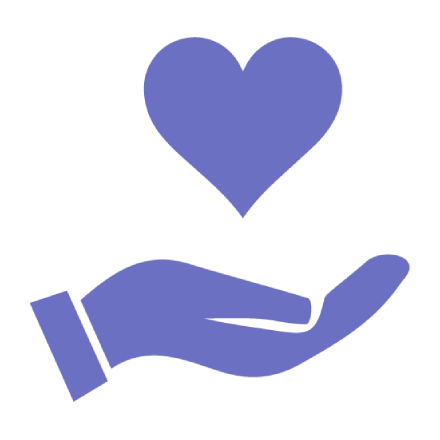 Hand giving support heart